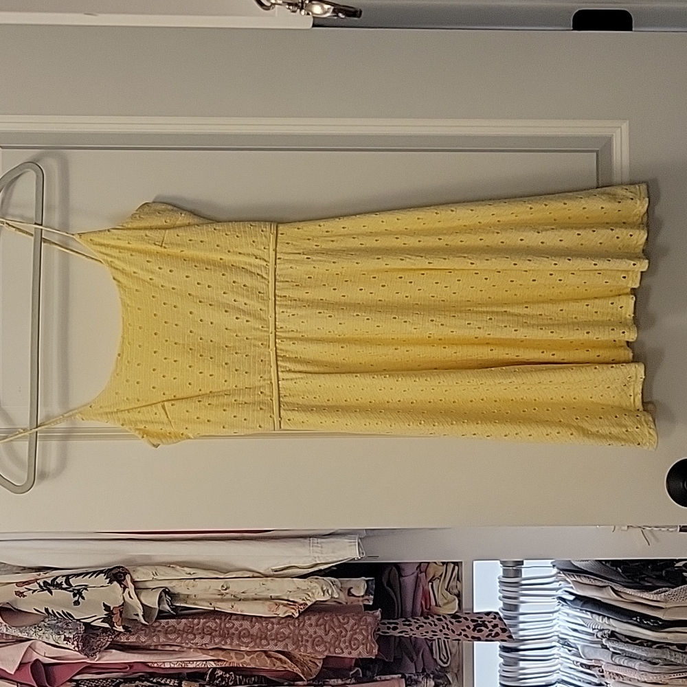 Maurices yellow eyelet spaghetti strap sun dress